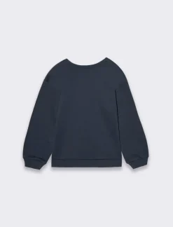 Piazza Italia Felpa garzata da bambino modello girocollo e stampa frontale - Blu Store