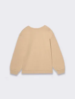 Piazza Italia Felpa garzata da bambino modello girocollo e stampa frontale - Beige Cheap