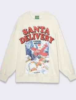 Piazza Italia Felpa giro collo manica lunga e spalle cadenti con stampa natalizia - Var 4 Fashion