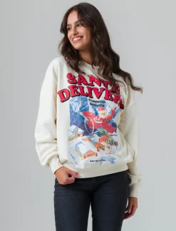 Piazza Italia Felpa giro collo manica lunga e spalle cadenti con stampa natalizia - Var 4 Fashion