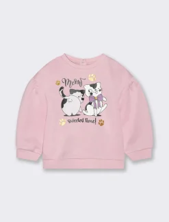 Piazza Italia Felpa girocollo con stampa frontale - Rosa Online