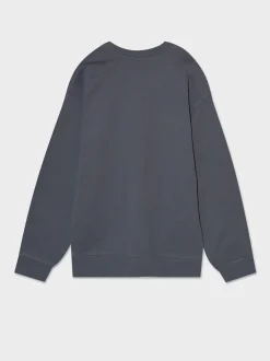 Piazza Italia Felpa girocollo con stampa davanti e costina al fondo, disponibile in 4 varianti colore - Blu Sale