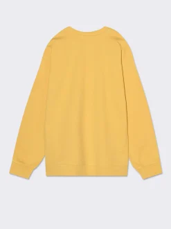 Piazza Italia Felpa girocollo con stampa davanti e costina al fondo, disponibile in 4 varianti colore - Ocra Giallo Cheap