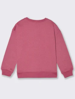 Piazza Italia Felpa girocollo da bambina in mobido cotone - Rosso amarena Online