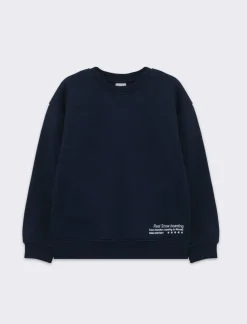 Piazza Italia Felpa girocollo garzata da bambino - Blu New