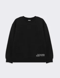 Piazza Italia Felpa girocollo garzata da bambino - Nero Cheap