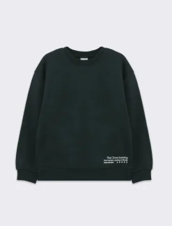 Piazza Italia Felpa girocollo garzata da bambino - Verde Outlet