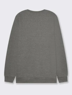 Piazza Italia Felpa girocollo in misto cotone garzato melange - Nero Discount