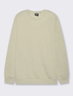 Piazza Italia Felpa girocollo in misto cotone garzato melange - stone Grigio Sale