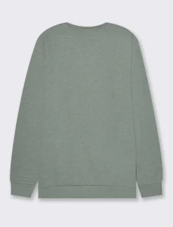 Piazza Italia Felpa girocollo in misto cotone garzato melange - Verde Fashion