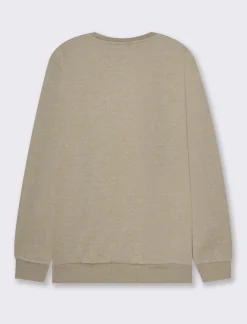 Piazza Italia Felpa girocollo in misto cotone garzato melange - kaki Verde Best Sale