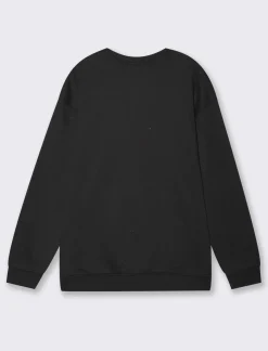 Piazza Italia Felpa girocollo in misto cotone garzato, relaxed fit - Nero Fashion