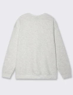 Piazza Italia Felpa girocollo in misto cotone garzato, relaxed fit - mel. Grigio Outlet