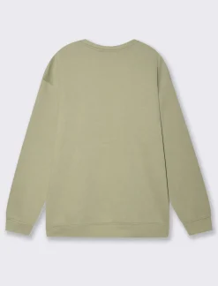 Piazza Italia Felpa girocollo in misto cotone garzato, relaxed fit - salvia Verde Shop