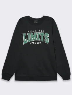 Piazza Italia Felpa girocollo maniche lunghe regular fit in misto cotone - Nero Store