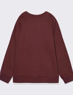 Piazza Italia Felpa girocollo over stile college con applicazioni - Bordeaux Rosso New