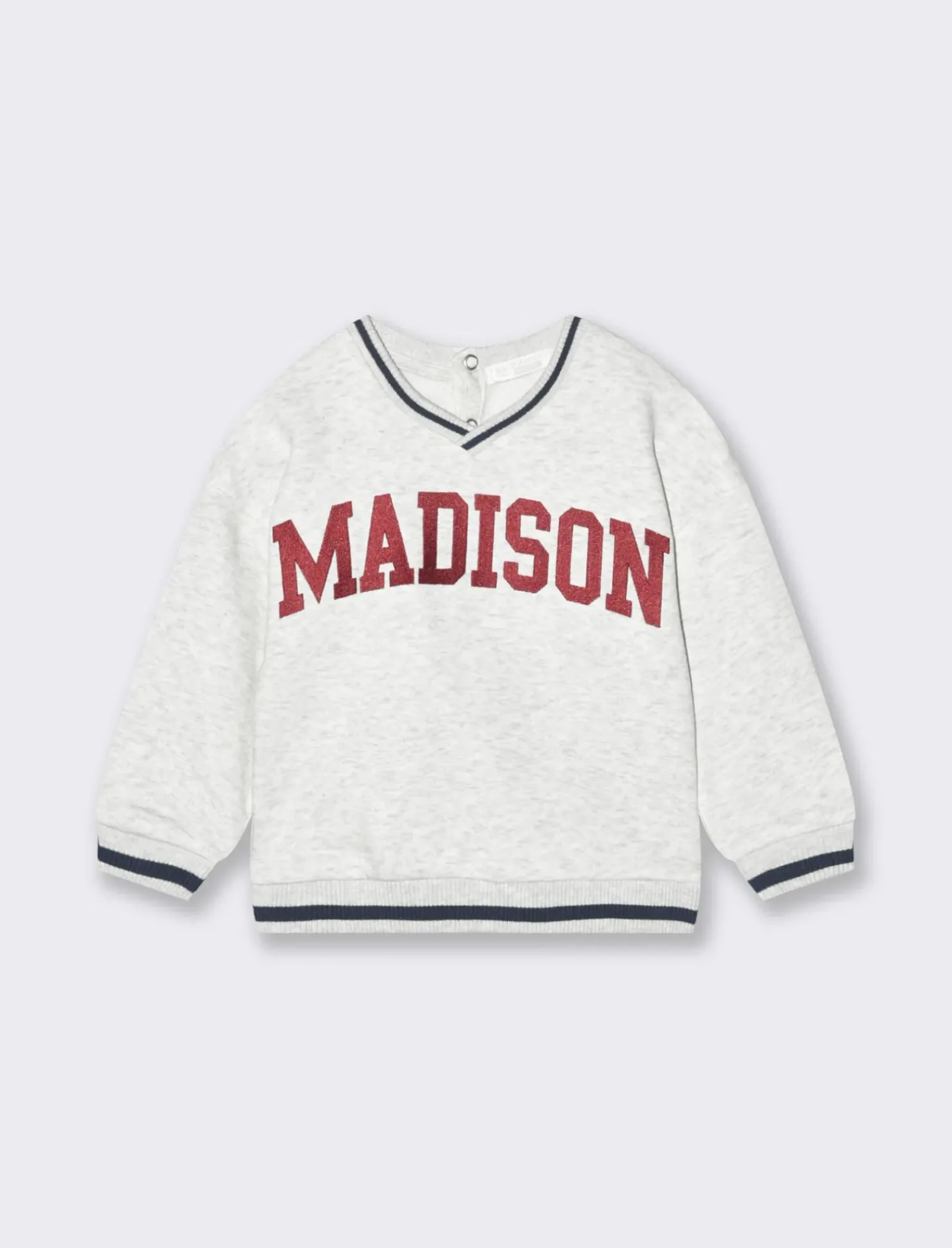 Piazza Italia Felpa in cotone colore melange con grande ricamo frontale - mel. Grigio Best Sale