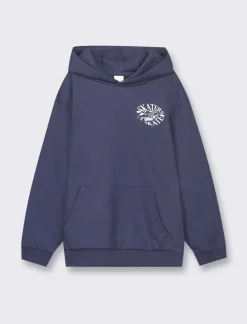 Piazza Italia Felpa in cotone con polsini in costina stampa skate per uno stile minimal sport - Blu Online