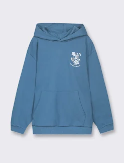 Piazza Italia Felpa in cotone con polsini in costina stampa skate per uno stile minimal sport - Ottanio Verde Fashion