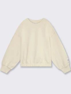 Piazza Italia Felpa in cotone, girocollo e polsini in costina con elastico inserito al fondo - Beige Best