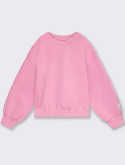 Piazza Italia Felpa in cotone, girocollo e polsini in costina con elastico inserito al fondo - Rosa Best Sale