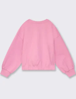 Piazza Italia Felpa in cotone, girocollo e polsini in costina con elastico inserito al fondo - Rosa Best Sale