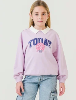 Piazza Italia Felpa in cotone stile college - Lilla Viola Best Sale