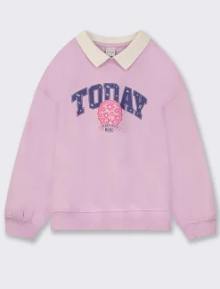 Piazza Italia Felpa in cotone stile college - Lilla Viola Best Sale