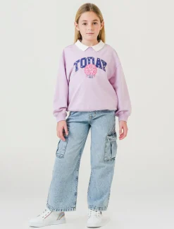 Piazza Italia Felpa in cotone stile college - Lilla Viola Best Sale