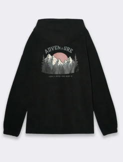 Piazza Italia Felpa in pile con cappucio regolabile con laccio in regular fit - Nero Best