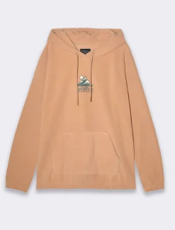 Piazza Italia Felpa in pile con cappucio regolabile con laccio in regular fit - Beige Clearance