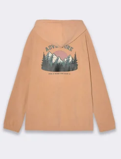 Piazza Italia Felpa in pile con cappucio regolabile con laccio in regular fit - Beige Clearance