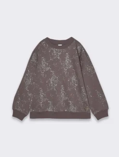 Piazza Italia Felpa in policotone con stampa metallizzata - Grigio Clearance