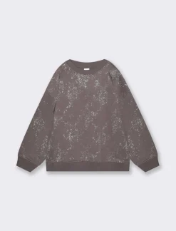 Piazza Italia Felpa in policotone con stampa metallizzata - Grigio Clearance