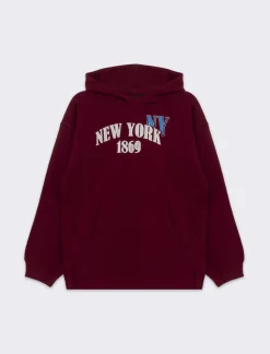 Piazza Italia FELPA IN POLY COTONE - Bordeaux Rosso New