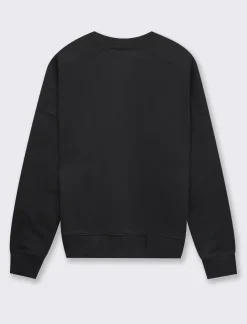 Piazza Italia Felpa leggeremnete garzata girocollo con stampa - Nero Fashion