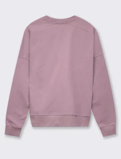 Piazza Italia Felpa leggeremnete garzata girocollo con stampa - malva Viola Outlet