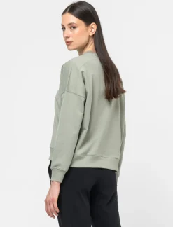 Piazza Italia Felpa leggeremnete garzata girocollo con stampa - Verdino Verde Hot