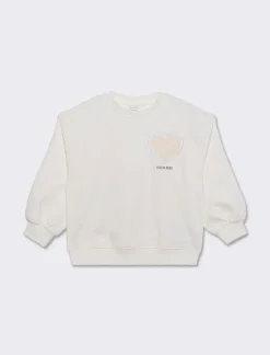 Piazza Italia Felpa loose fit con stampa e perline - sporco Bianco Best Sale