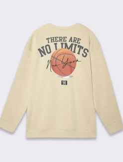 Piazza Italia Felpa loose fit in misto cotone garzato con collo rotondo - Beige Online