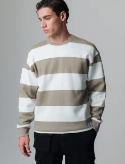 Piazza Italia Felpa loose fit in misto cotone garzato con collo rotondo - kaki Verde Sale