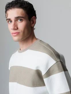 Piazza Italia Felpa loose fit in misto cotone garzato con collo rotondo - kaki Verde Sale