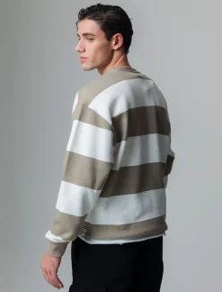 Piazza Italia Felpa loose fit in misto cotone garzato con collo rotondo - kaki Verde Sale