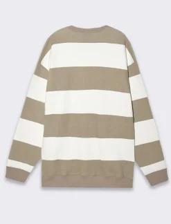 Piazza Italia Felpa loose fit in misto cotone garzato con collo rotondo - kaki Verde Sale