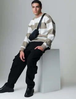 Piazza Italia Felpa loose fit in misto cotone garzato con collo rotondo - kaki Verde Sale