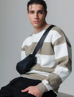 Piazza Italia Felpa loose fit in misto cotone garzato con collo rotondo - kaki Verde Sale