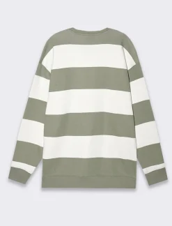 Piazza Italia Felpa loose fit in misto cotone garzato con collo rotondo - salvia Verde New