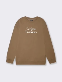 Piazza Italia Felpa loose fit in misto cotone garzato - fango Grigio Discount