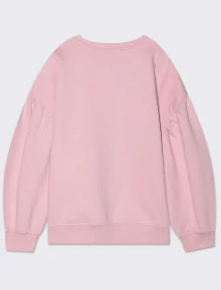 Piazza Italia Felpa manica lunga con lavorazione frontale del ricamo tono su tono - Rosa Clearance