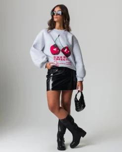 Piazza Italia Felpa manica lunga con stampa e vestibilità oversized - Grigio New